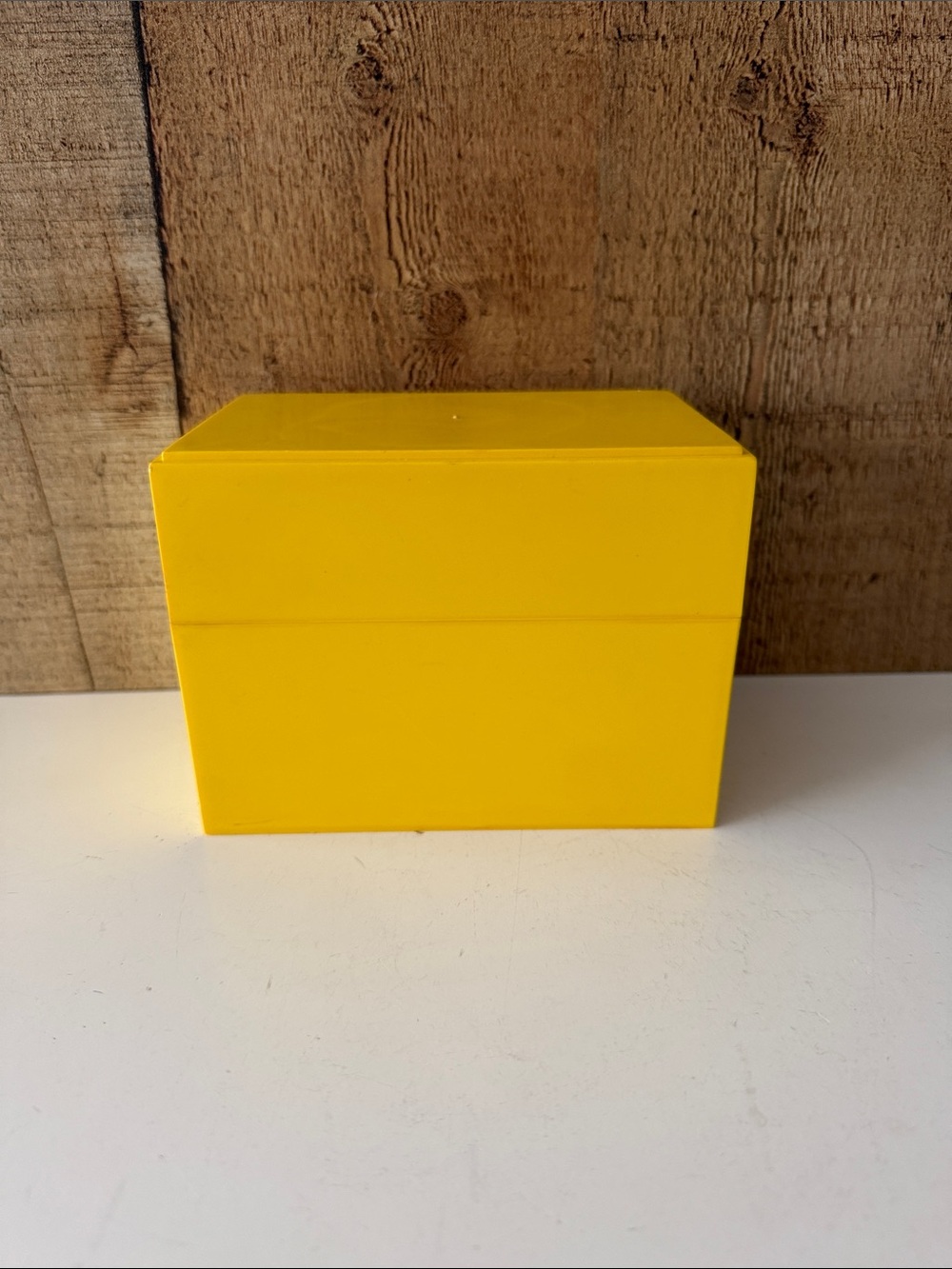 Vintage Bright Yellow Recipe Card Storage Box